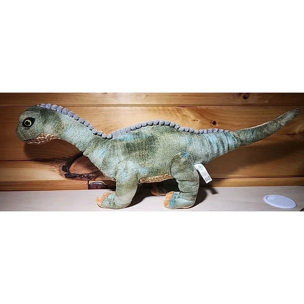Petting Zoo Stuffed Dino Plush Green 20 inches Long Dinosaur - Picture 3 of 11